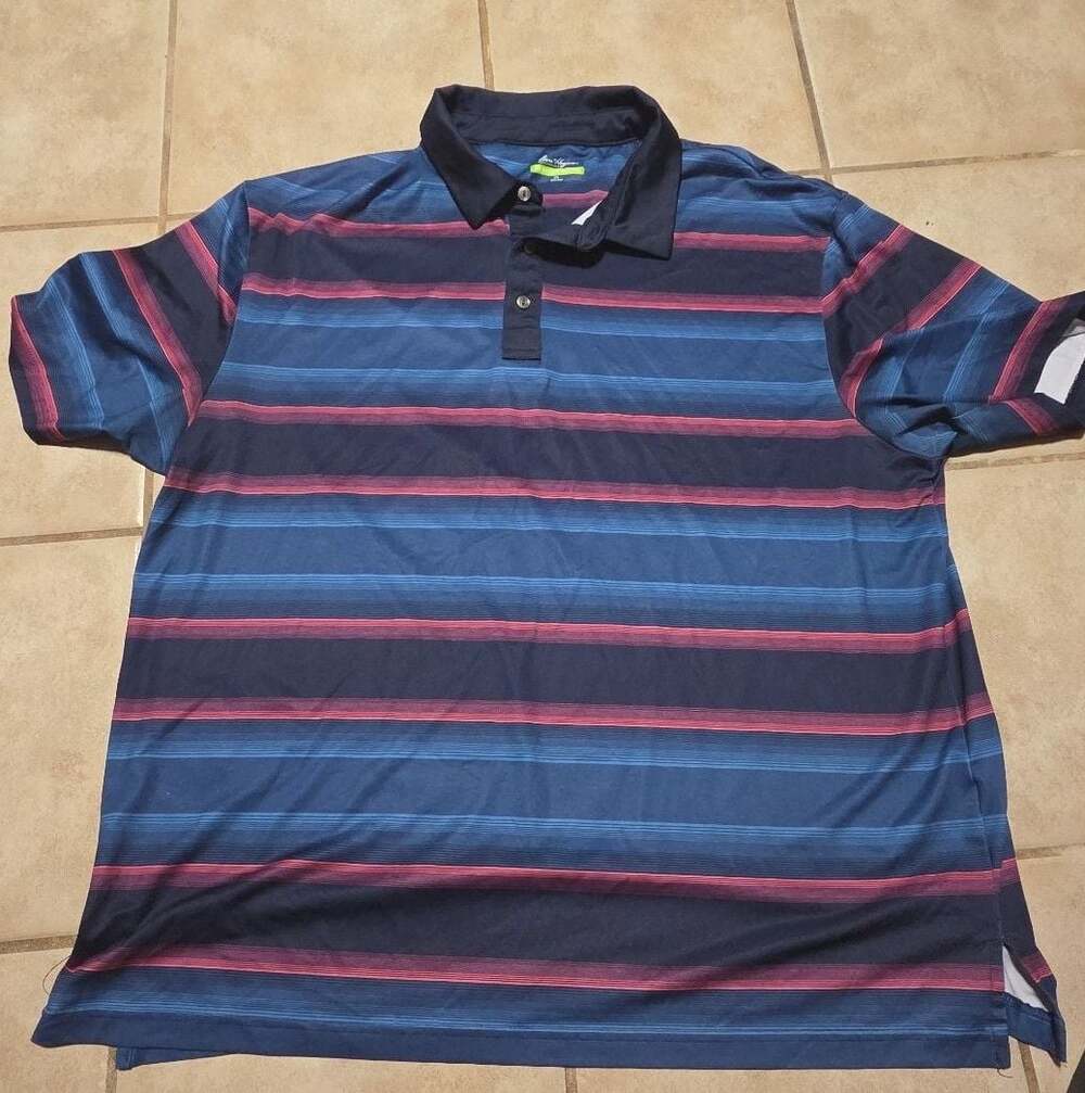 Ben Hogan Men's and Big Men's Digital Ombred Stripe Golf Polo Shirt, Sizes up to
